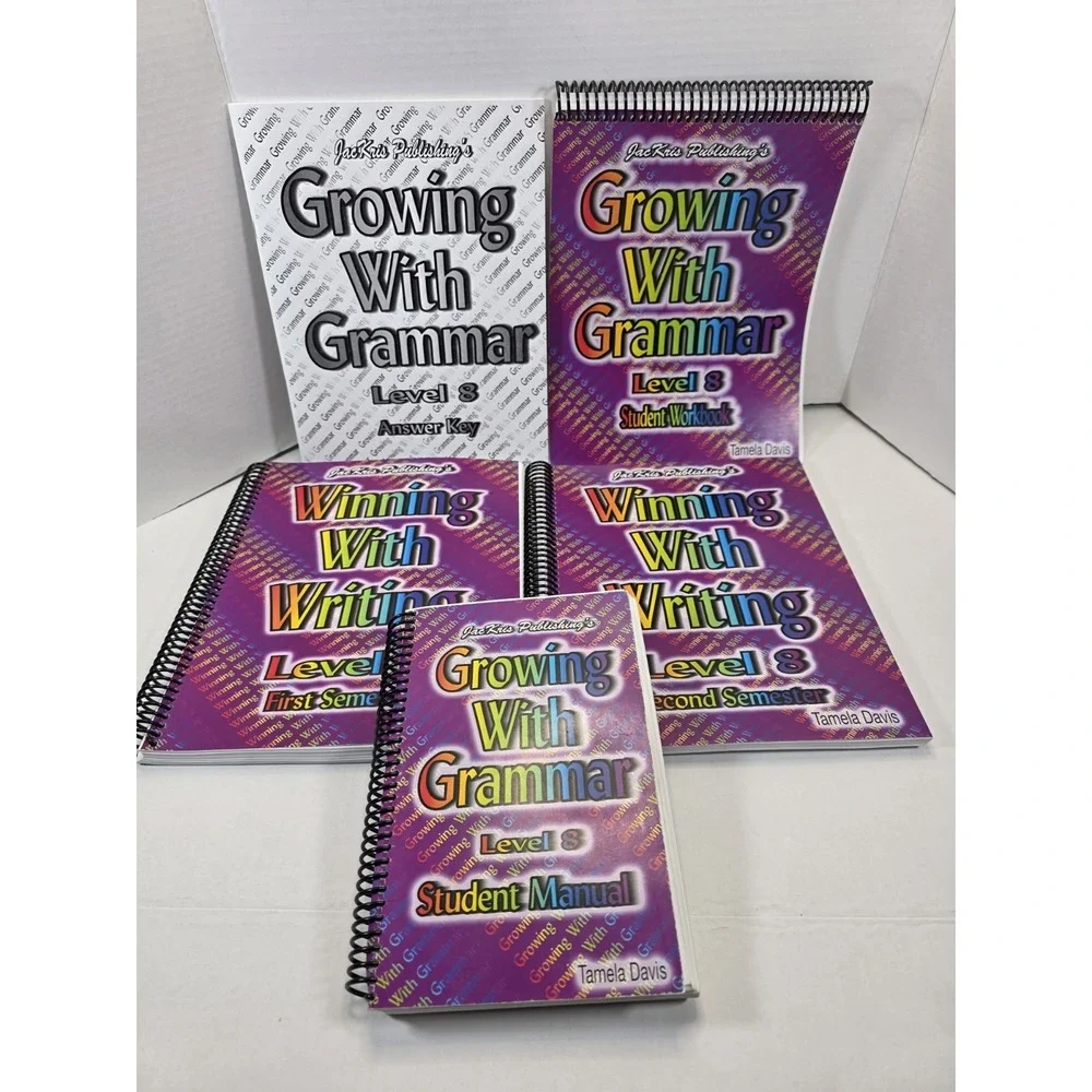 Jac Kris Publishing Growing With Grammar 5 Book Set Lot Level 8 Homeschool